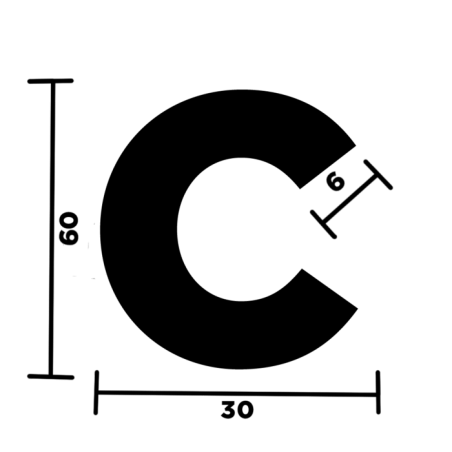 LETTERA "C" ADESIVA PER TARGHE