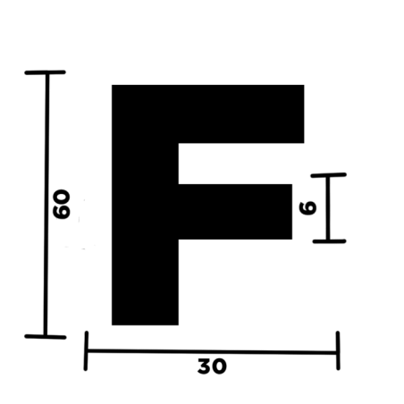 LETTERA "F" ADESIVA PER TARGHE