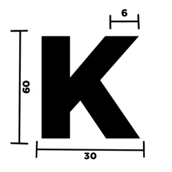 LETTERA "K" ADESIVA PER TARGHE