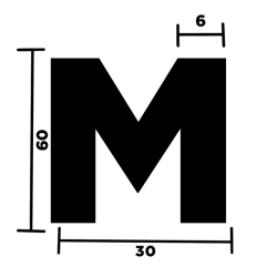 LETTERA "M" ADESIVA PER TARGHE