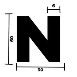 LETTERA "N" ADESIVA PER TARGHE