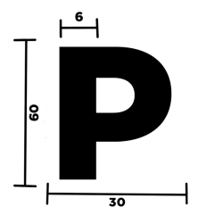 LETTERA "P" ADESIVA PER TARGHE