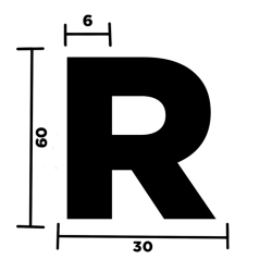 LETTERA "R" ADESIVA PER TARGHE