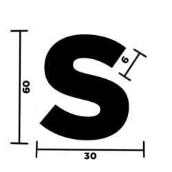 LETTERA "S" ADESIVA PER TARGHE