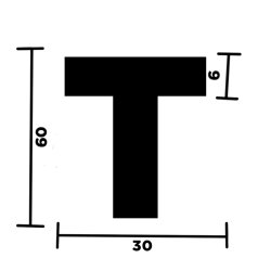 LETTERA "T" ADESIVA PER TARGHE