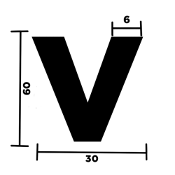 LETTERA "V" ADESIVA PER TARGHE