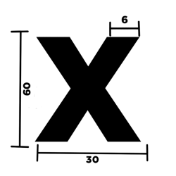 LETTERA "X" ADESIVA PER TARGHE