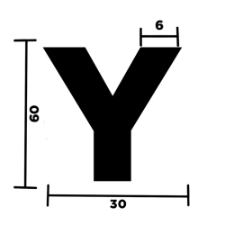 LETTERA "Y" ADESIVA PER TARGHE