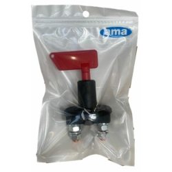 Interruttore staccabatteria ad azionamento manuale con chiave estraibile, 100 A, con busta appendibile