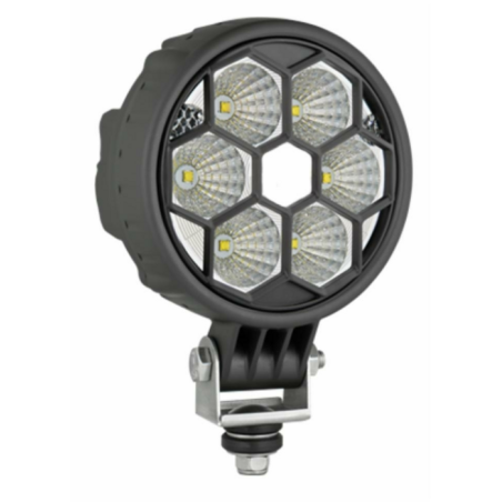 Faro lavoro a LED rotondo  Ø 117mm, 12-24V, 24W, 1500LM, 6 LED, ampio raggio, CISPR 25 Classe 5