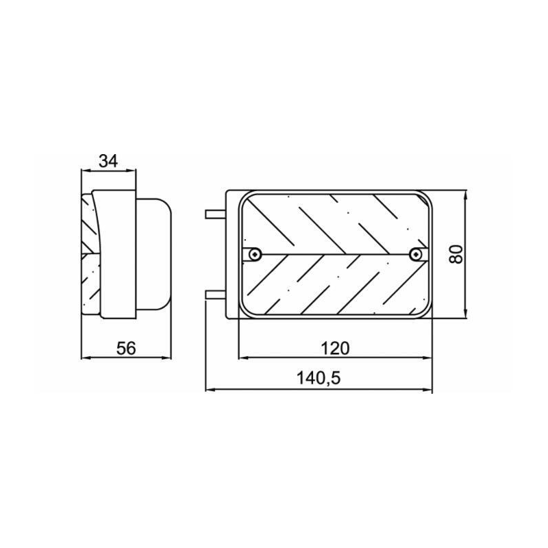 FANALE DIREZIONE-POSIZIONE SX 120X80M CON ATTACCO LATERALE