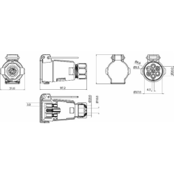 Presa volante 7 poli 12-24V in plastica