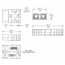 CONNETTORE BIPOLARE ROSSO 50A  24V 13,5 MM²