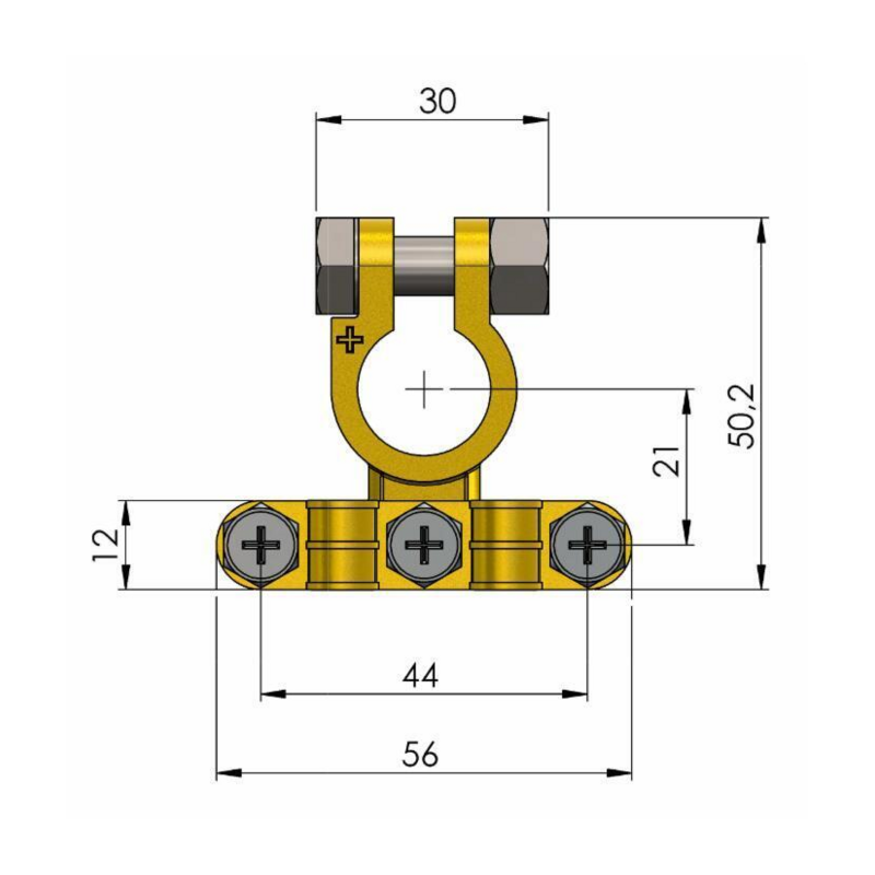 MORSETTO BATTERIA DOPPIO POSITIVO