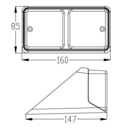 Fanale posteriore alogeno sx 160x147x85 mm