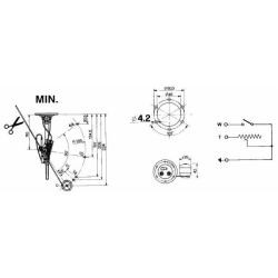 Sensore di livello carburante 12-24V ad asta, profondità di installazione 894 mm