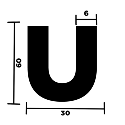 LETTERA "U" ADESIVA PER TARGHE
