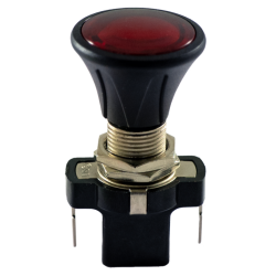 Interruttore a tiretto 12V, con cappuccio rosso e illuminazione a LED