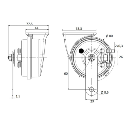 Avvisatore acustico a chiocciola 12V 105~118 dB