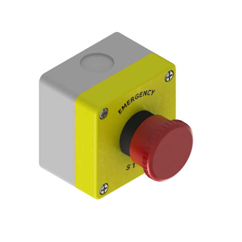 Pulsantiera con fungo d'emergenza