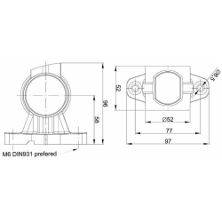 Luce di ingombro dx a LED 12-36 V con luce anteriore laterale e posteriore