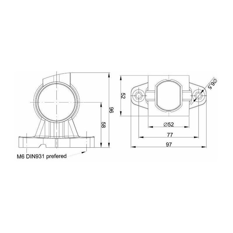 Luce di ingombro dx a LED 12-36 V con luce anteriore laterale e posteriore