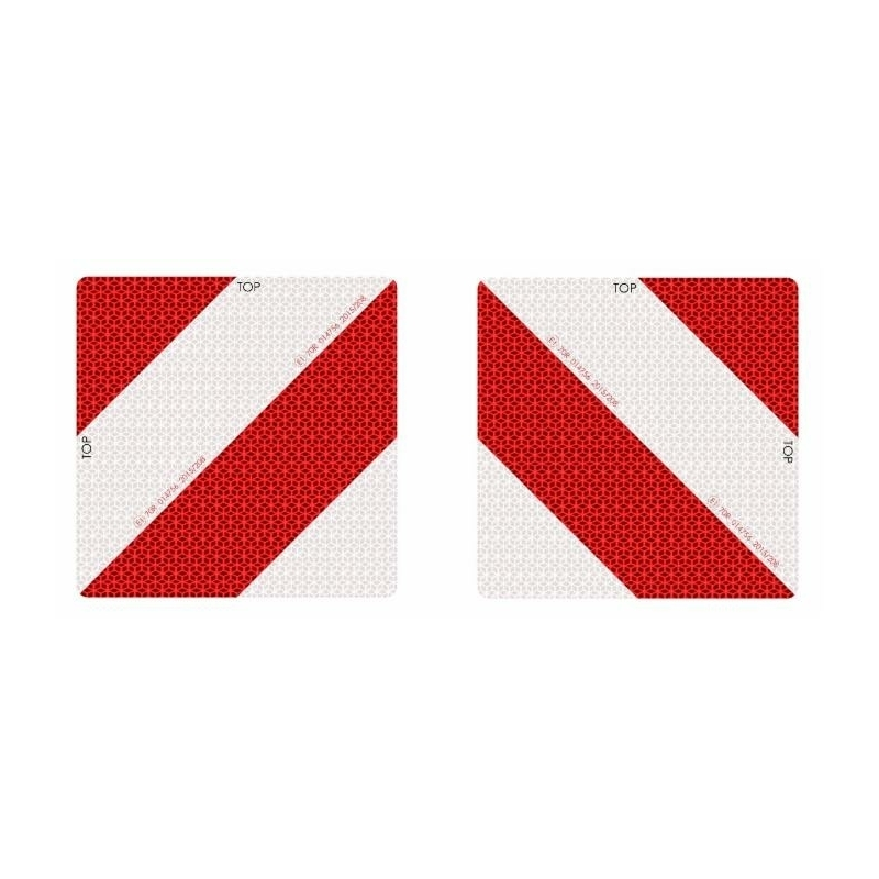 Kit 2 pannelli in alluminio per segnalazione delle attrezzature agricole 282×282 mm per l’Europa