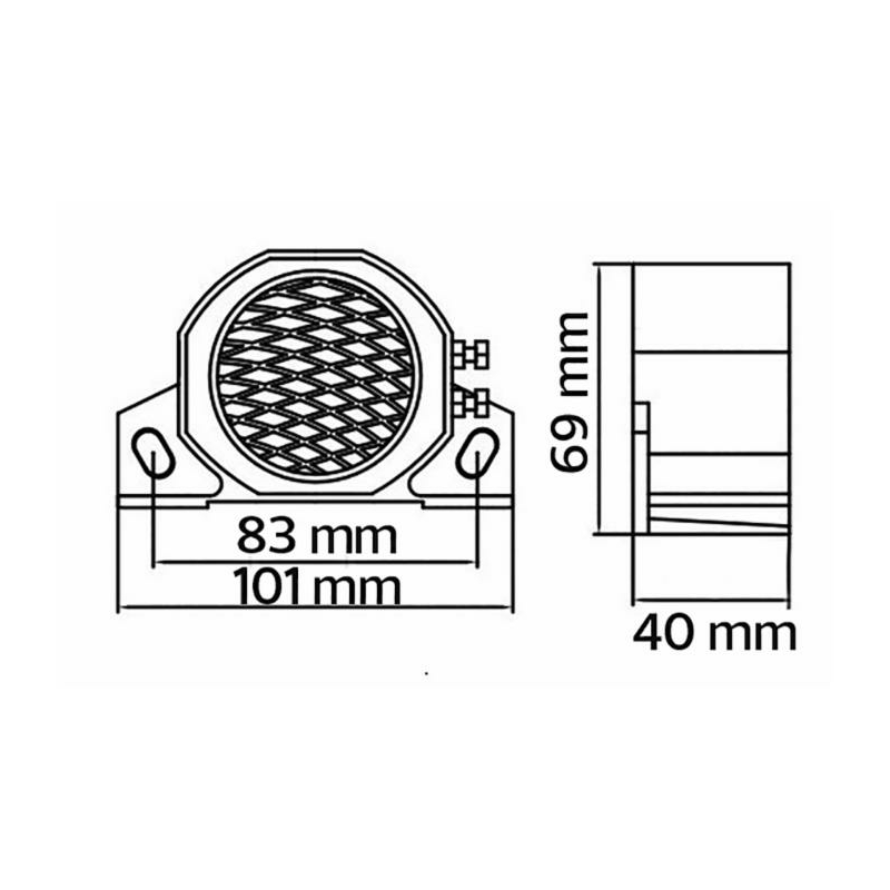 Avvisatore acustico retromarcia 10-100V 92dB