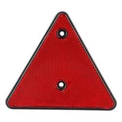 Catarifrangente triangolare rosso 154×136 mm con fori di fissaggio