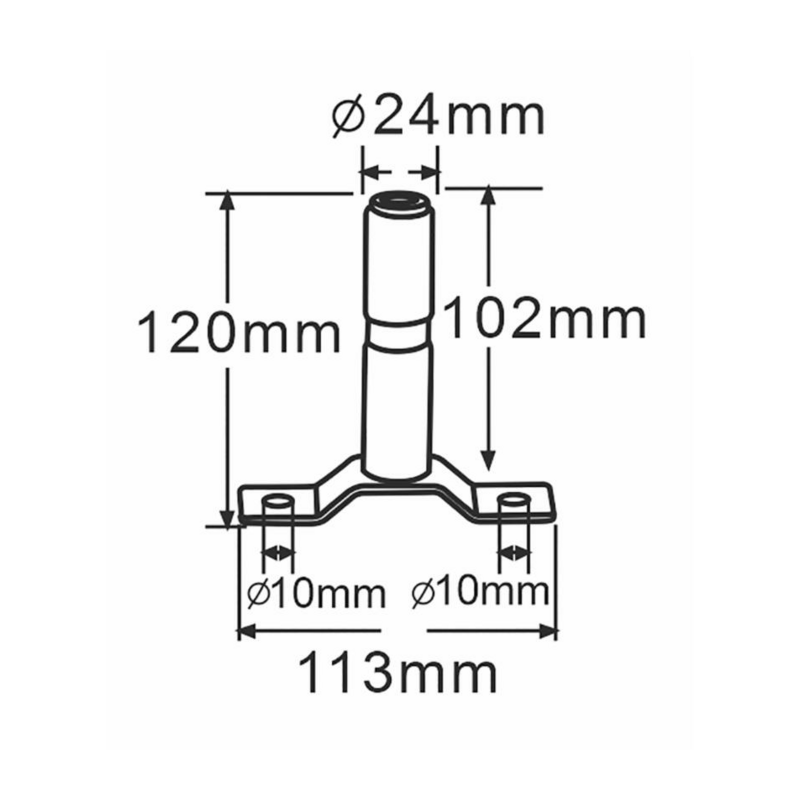 Piantone supporto girofaro con attacco a T