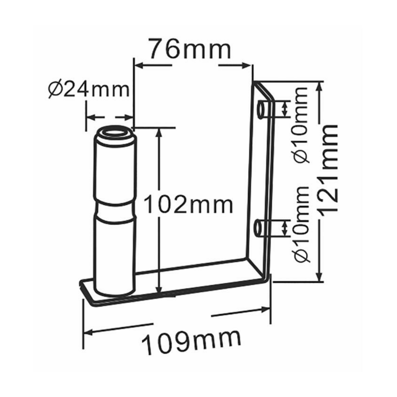 Piantone supporto girofaro con staffa a L