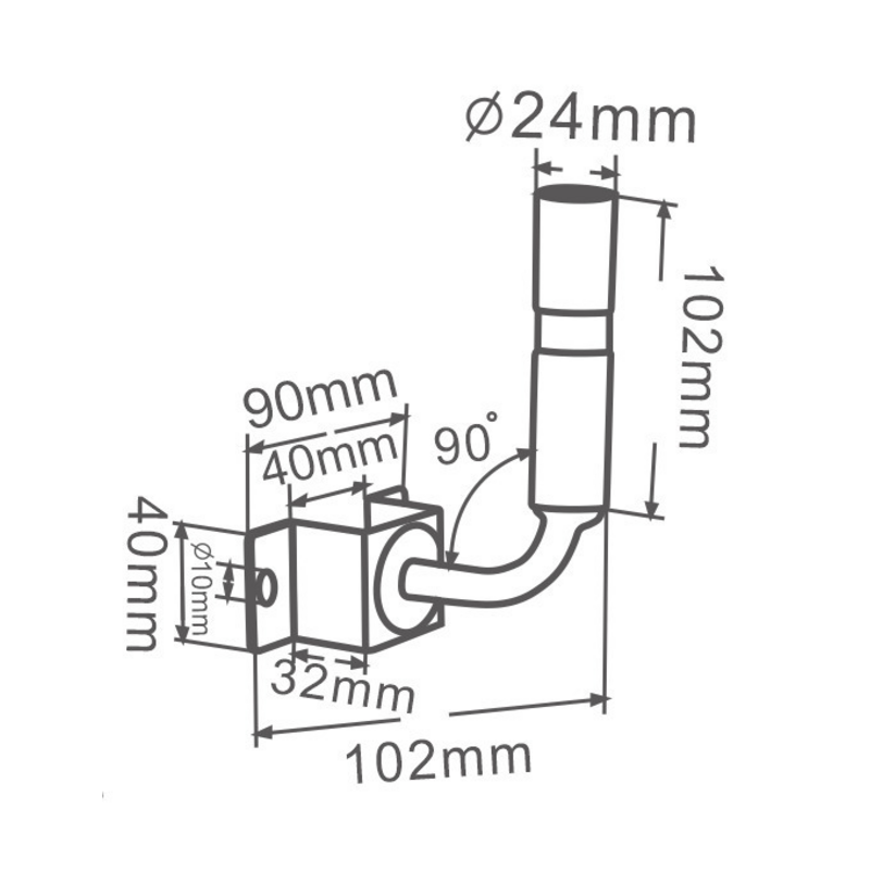 Piantone supporto girofaro inclinabile 180°