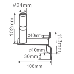Piantone supporto girofaro con staffa lunga laterale