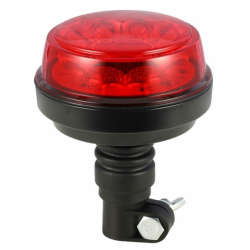 Lampeggiante con calotta e led rosso, base flessibile 12-24V, IP66, 8 LED, 12W