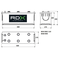 BATTERIA 12V 145AH 850A 5091X175X204 MM DX