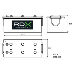 BATTERIA 12V 185AH 1100AH 513X223X218 MM SX