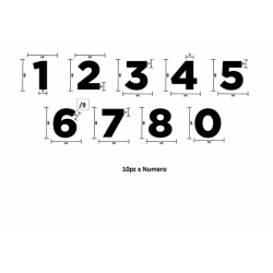 Kit numeri adesivi per targa ripetitrice 90 pz
