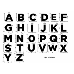 Kit lettere adesive per targa ripetitrice 260 pz