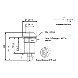Interruttore a pulsante PNEUTRON verde, simbolo freccia nera - sollevare/abbassare