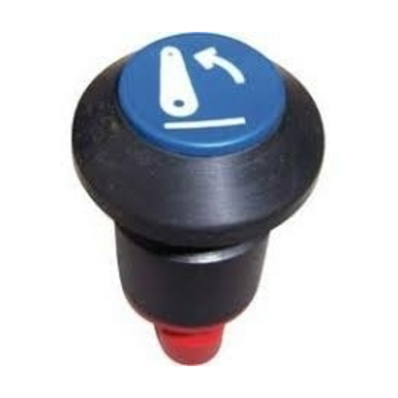 Interruttore a pulsante PNEUTRON blu, simbolo sollevatore alzato