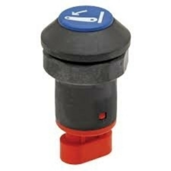 Interruttore a pulsante PNEUTRON blu, simbolo sollevatore alzato