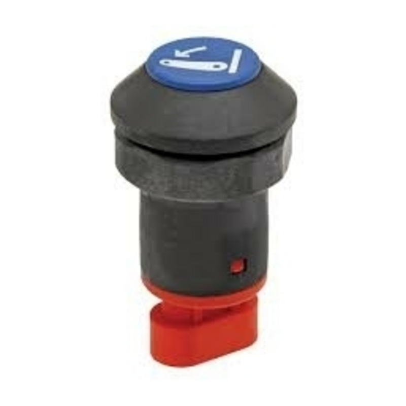 Interruttore a pulsante PNEUTRON blu, simbolo sollevatore alzato