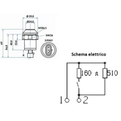 Interruttore a pulsante PNEUTRON blu, simbolo sollevatore abbassato
