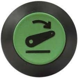 Interruttore a pulsante PNEUTRON verde, simbolo sollevatore abbassato parte dx