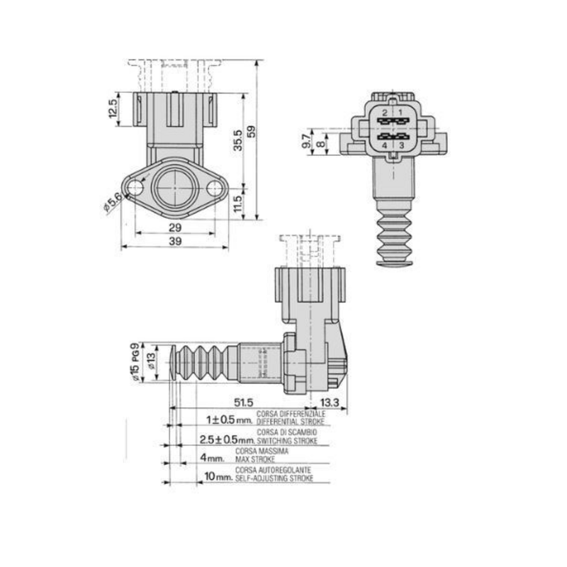 Interruttore luci di arresto a scatto rapido
