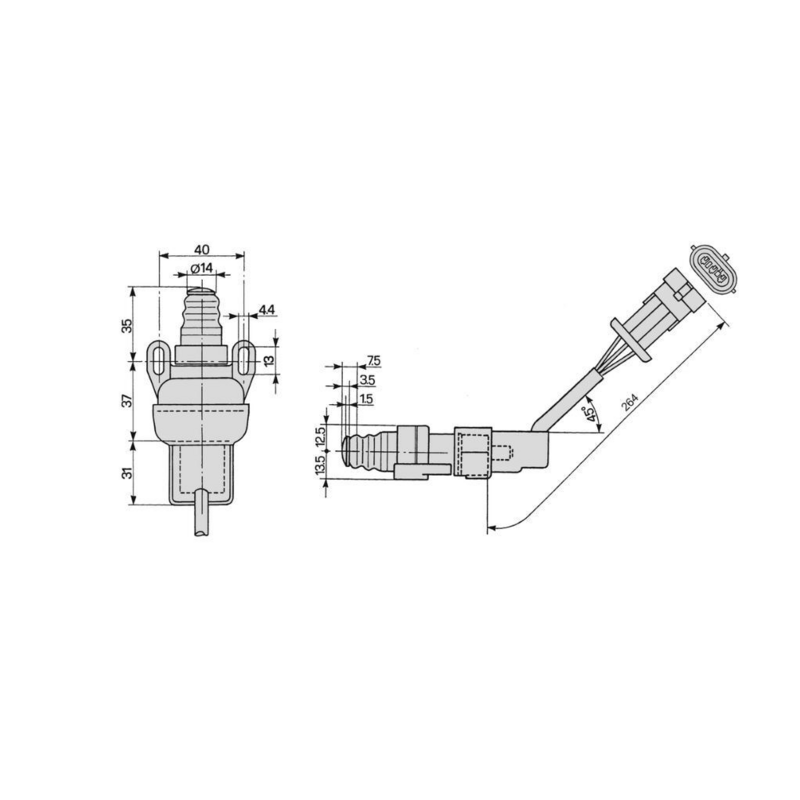 Interruttore luci di arresto a scatto rapido
