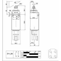 Interruttore di finecorsa con comando a rotella