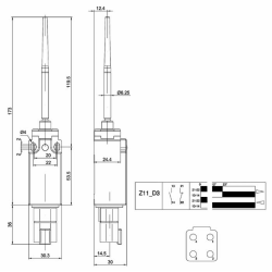 Interruttore di finecorsa con astina