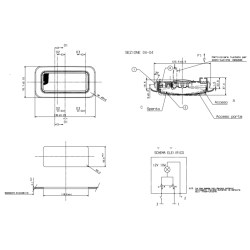 Plafoniera interno cabina alogena 136x37,4x70,7 mm
