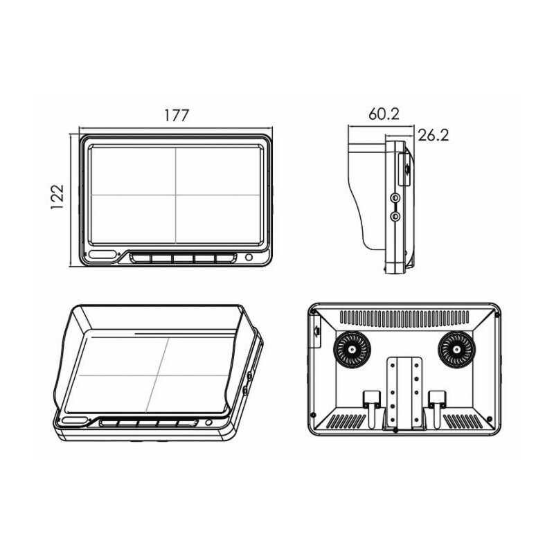 Monitor 7" HD 16:9 per kit 55804